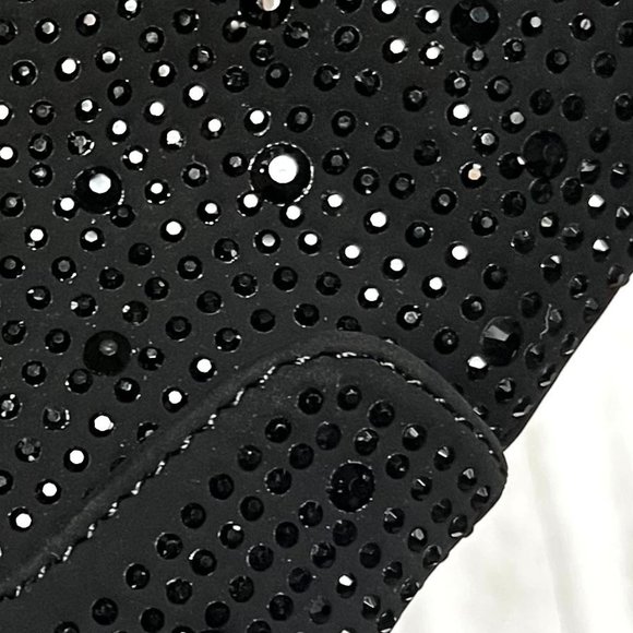 New Black Rhinestone Cowboy Ankle Boots Western Booties - Picture 8 of 8